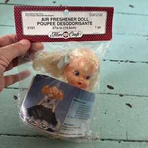 Vintage 5 3/4" Air Freshener Doll Blond Hair Blue Eyes by Fibre Craft 3101